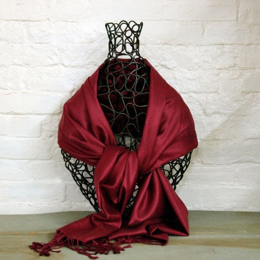 Winter Scarves Soft Viscose Scarf Fringe for Christmas Gifts - Picture 2 of 4